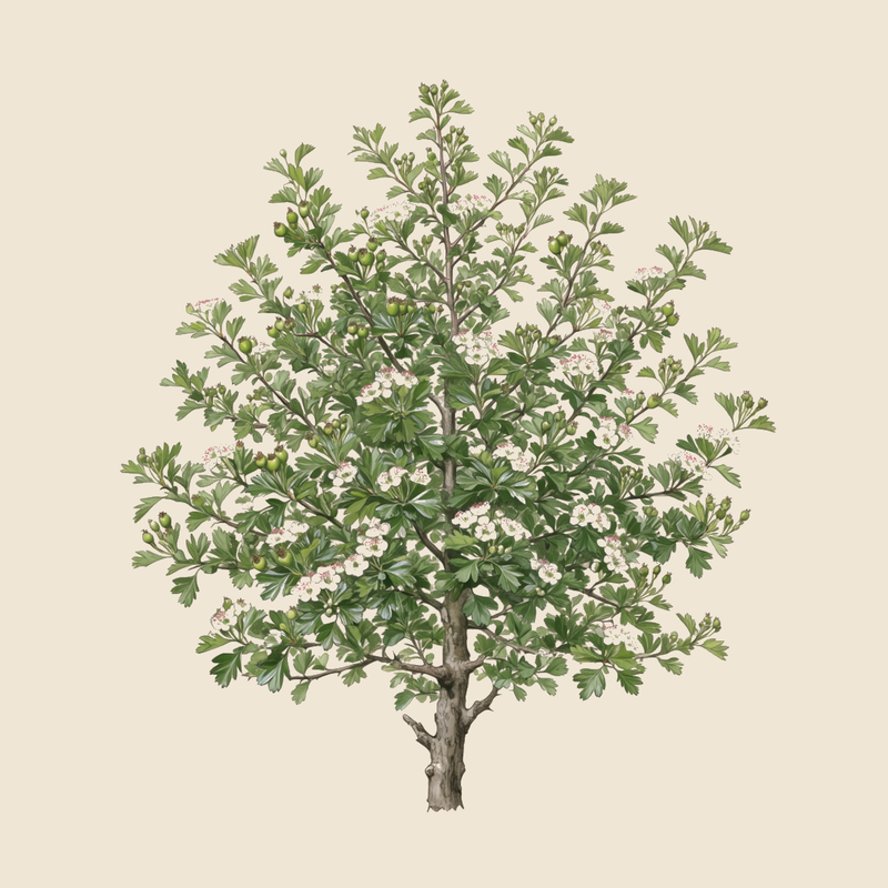 Hawthorn (Crataegus monogyna) — syntropic agroforestry species