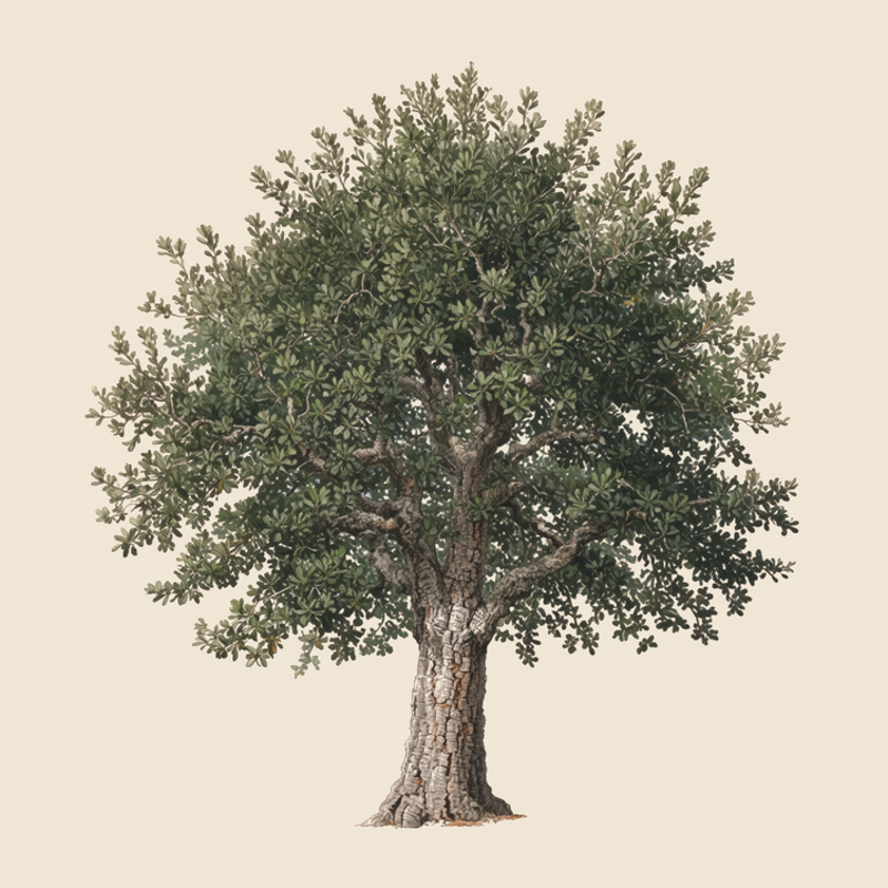 Cork oak (Quercus suber) — syntropic agroforestry species