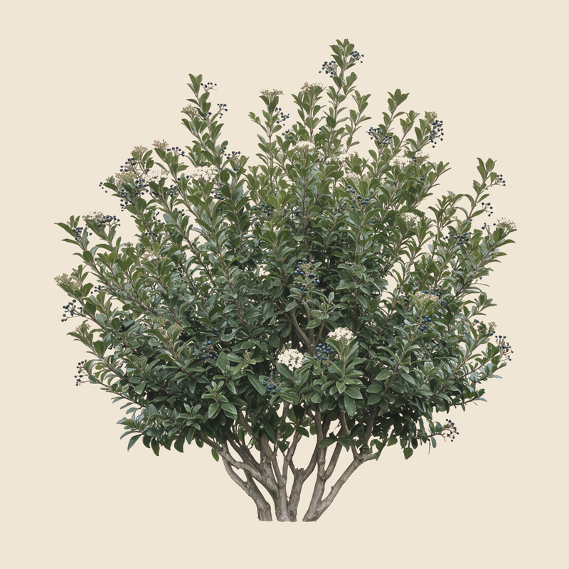 Laurustinus (Viburnum tinus) — syntropic agroforestry species